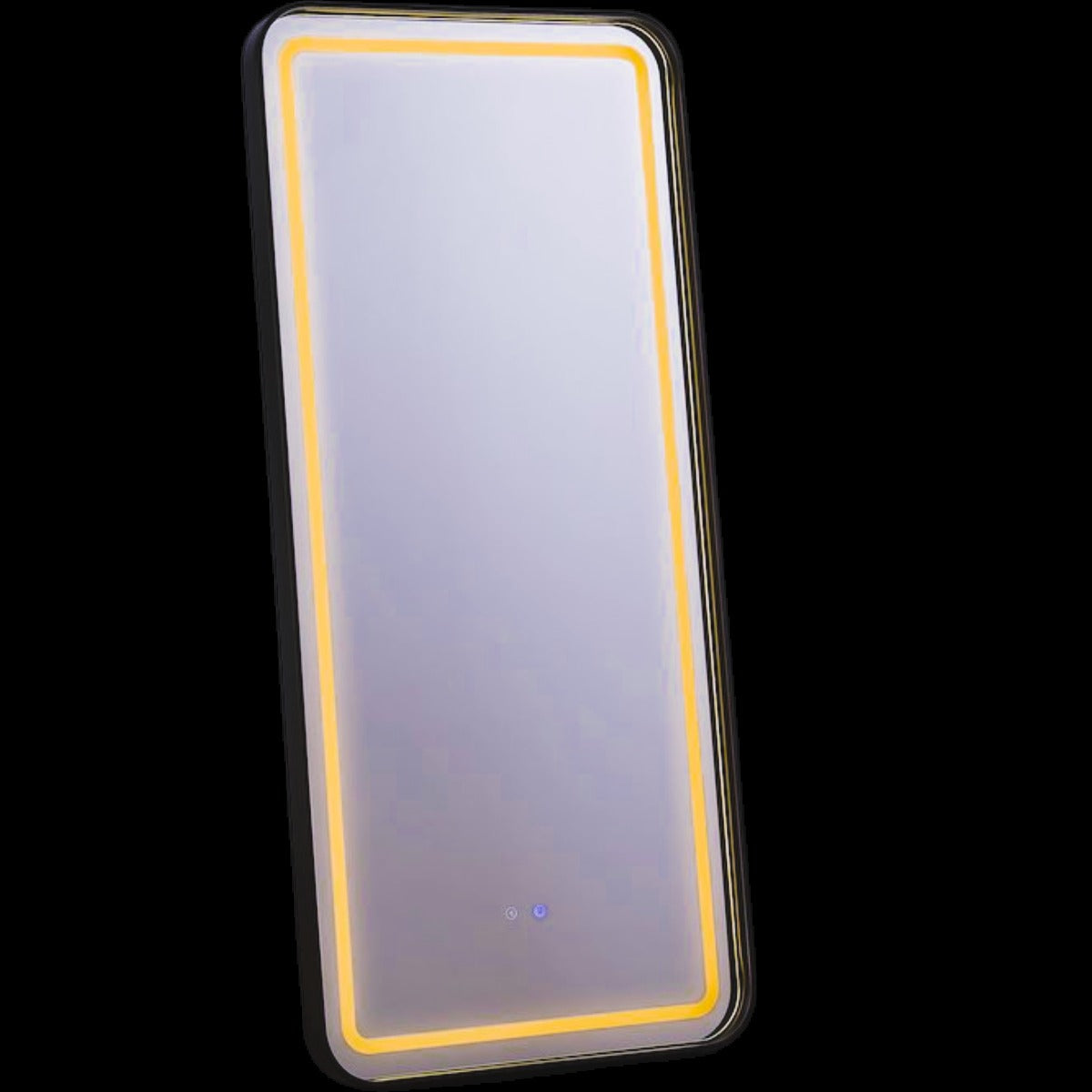 Glendora Smart LED Standing Mirror with Bluetooth Speaker – Full-Length Dimmable 3-Color Lighting (Black Frame)