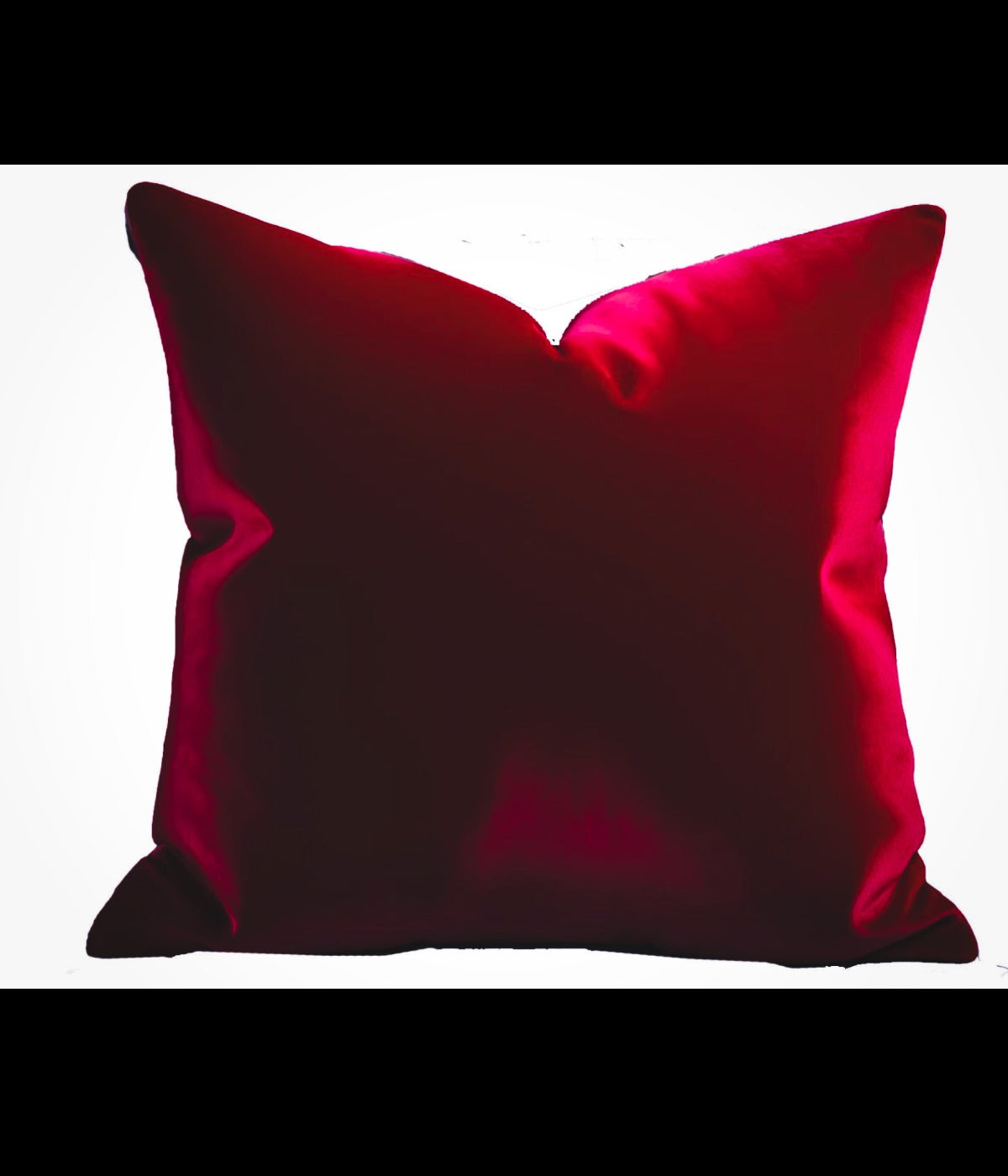 Amber rose luxury red throw pillow shown on a white background.