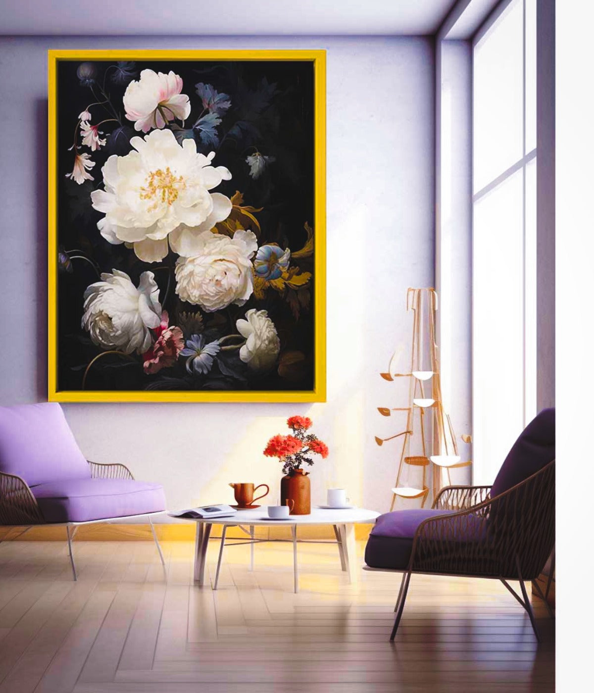 Vibrant Floral Bouquet Canvas Art Print – Luxury Colorful Flower Wall Decor