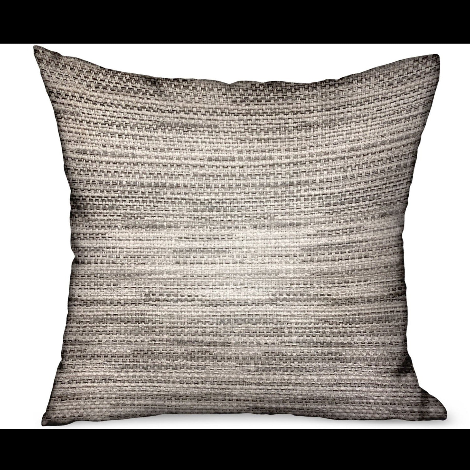 Elegant silver weave luxury throw pillow made from durable Sunbrella acrylic, perfect for outdoor or indoor décor