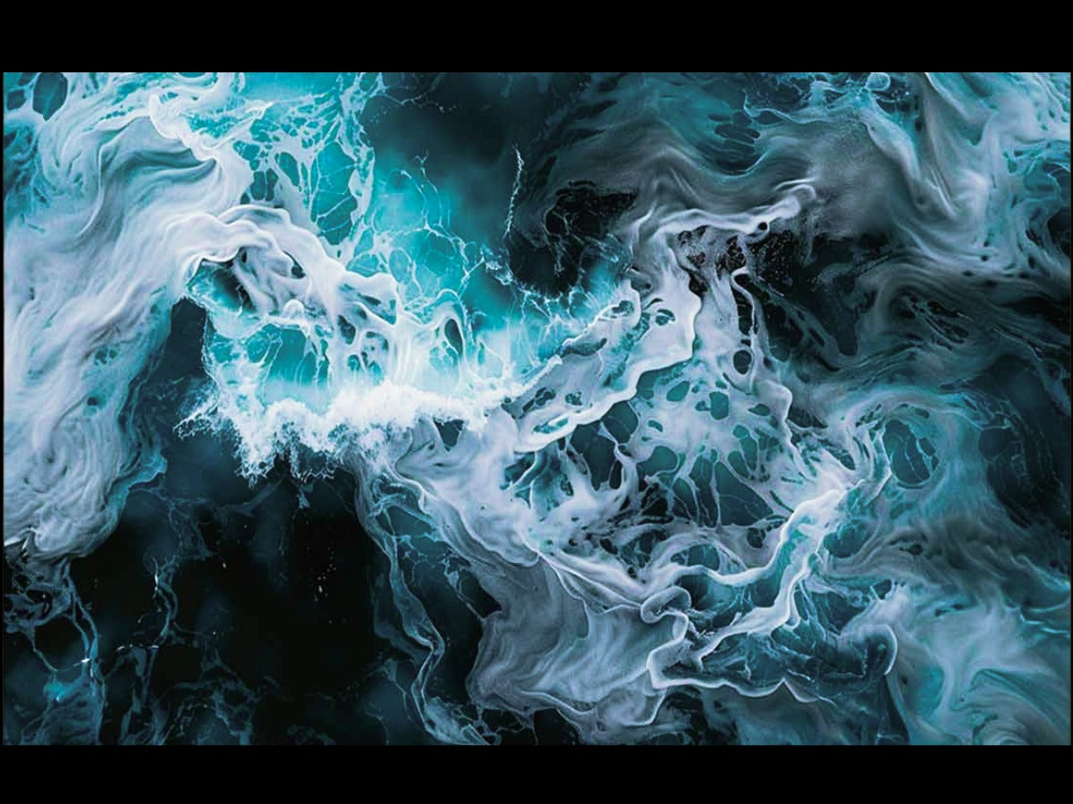 🌊 Teal Waves Canvas Painting Print – Ocean Wall Art | Coastal Décor for Living Room & Bedroom | Framed & Stretched Luxury Canvas