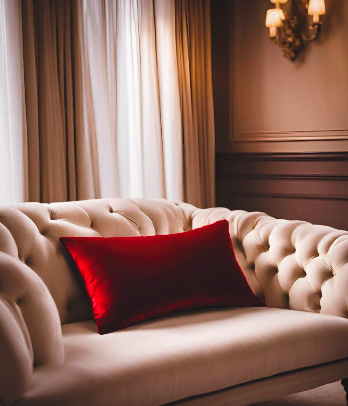 Amber Rose Luxury Velvet Throw Pillow in Red – Handmade USA