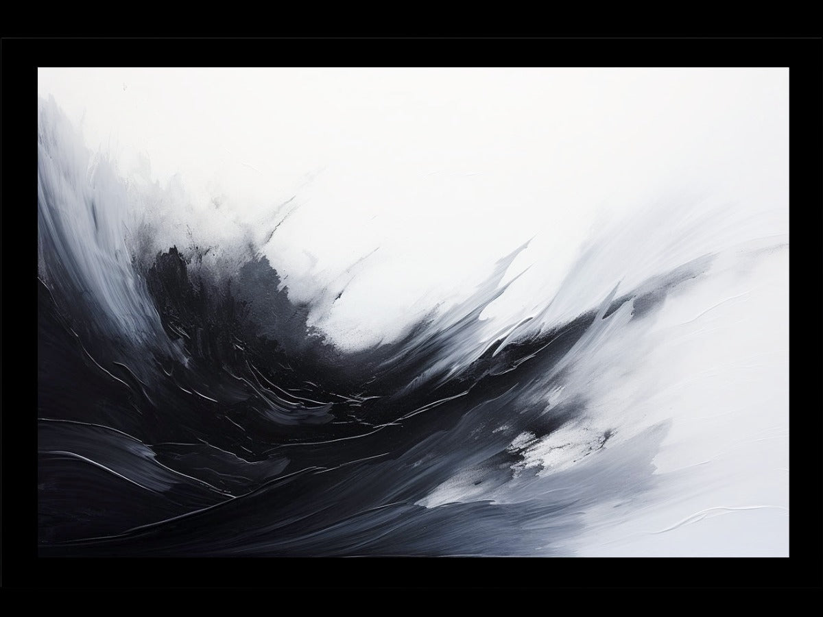 Luxury abstract black canvas wall art in minimalist style – premium modern décor by Sundara Casa